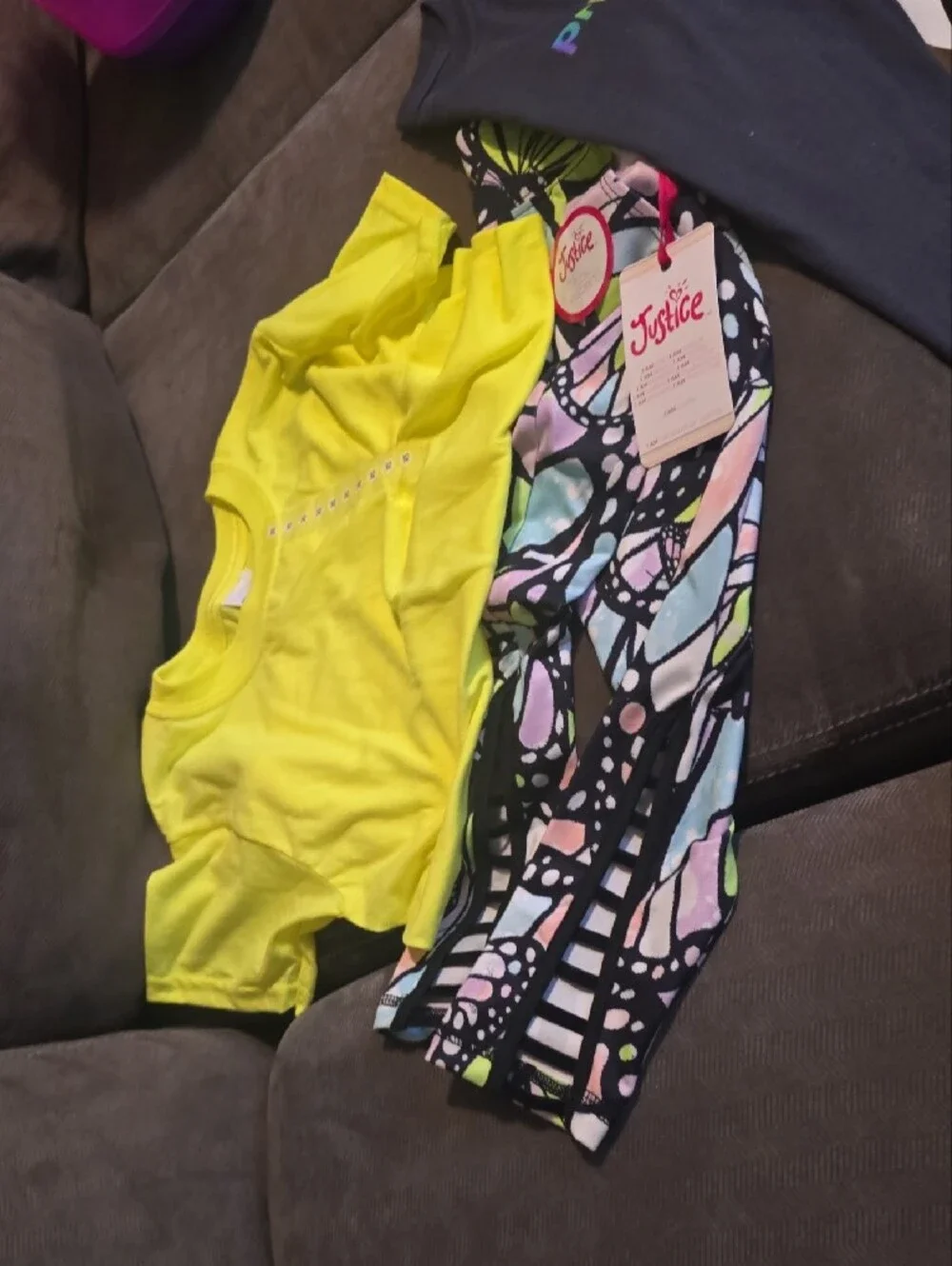 Justice Capris, Neon Yellow Short Sleeve Tee PRIDE Tee